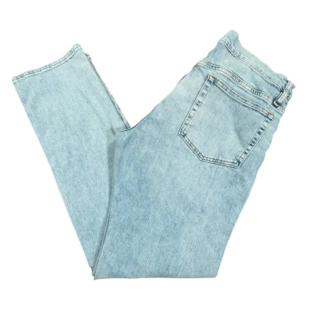 FRAME L'Homme Slim Straight Jeans Mens 33x32 Salinas‎ Blue Lt Wash Stretch Denim